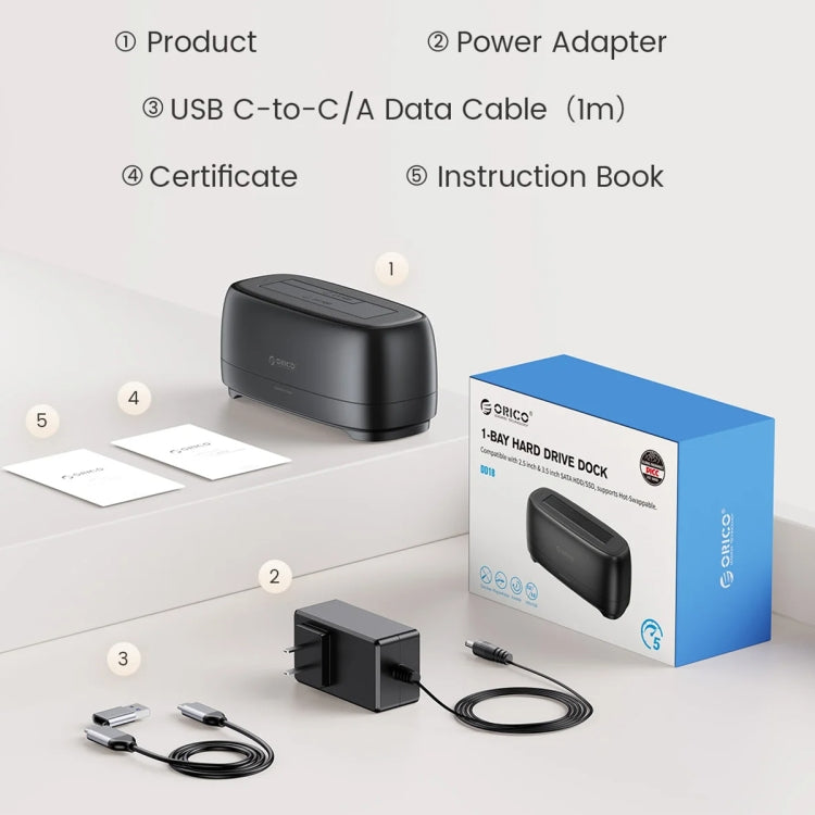 ORICO DD18C3 Single Bay 2.5 & 3.5 inch SATA Drive Docking Station, Plug Type:AU Plug - HoMEdemic™ 