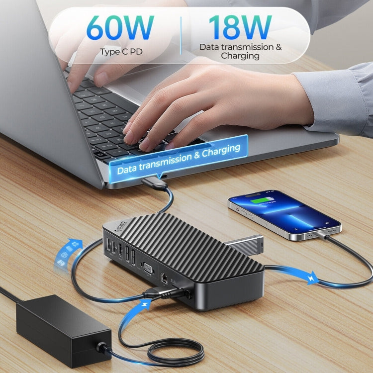 ORICO DKA20-BK-BP 10Gbps 20 in 1 Type-C 3.0 HUB Docking Station(EU Plug) - HoMEdemic™ 