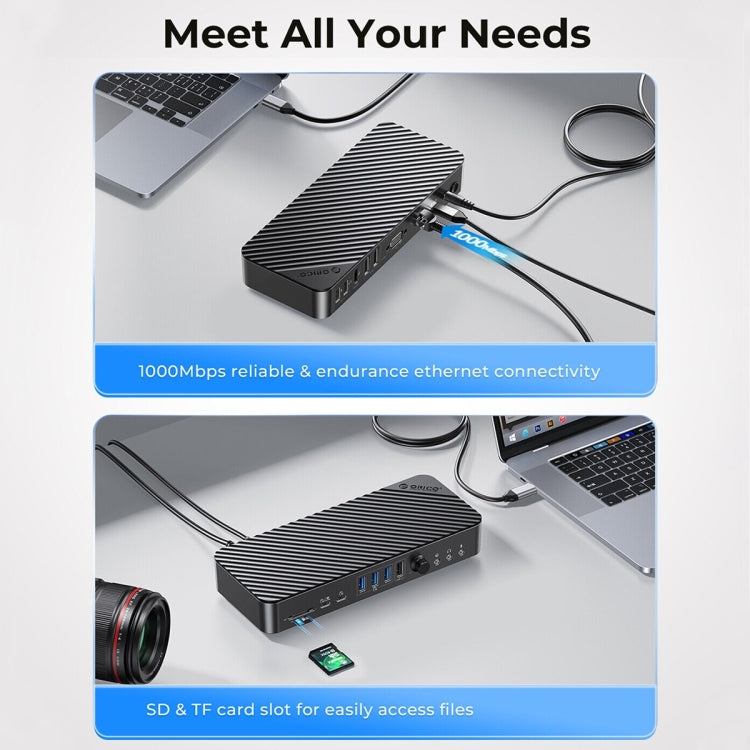 ORICO DKA20-BK-BP 10Gbps 20 in 1 Type-C 3.0 HUB Docking Station(EU Plug) - HoMEdemic™ 