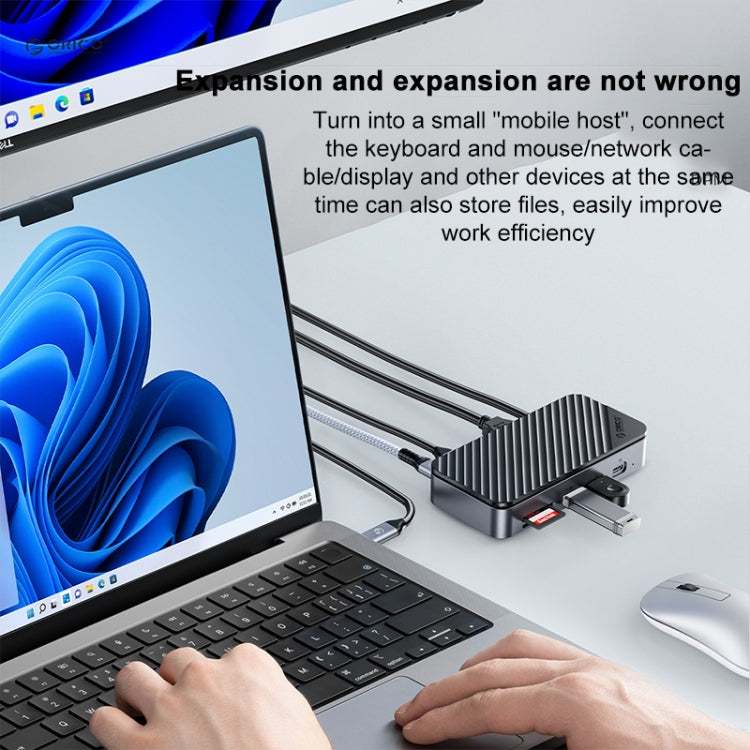 ORICO DPM2P9 V1 10 in 1 HUB Docking Station with M.2 NVMe/NGFF SSD Enclosure and Cooling Fan - HoMEdemic™ 