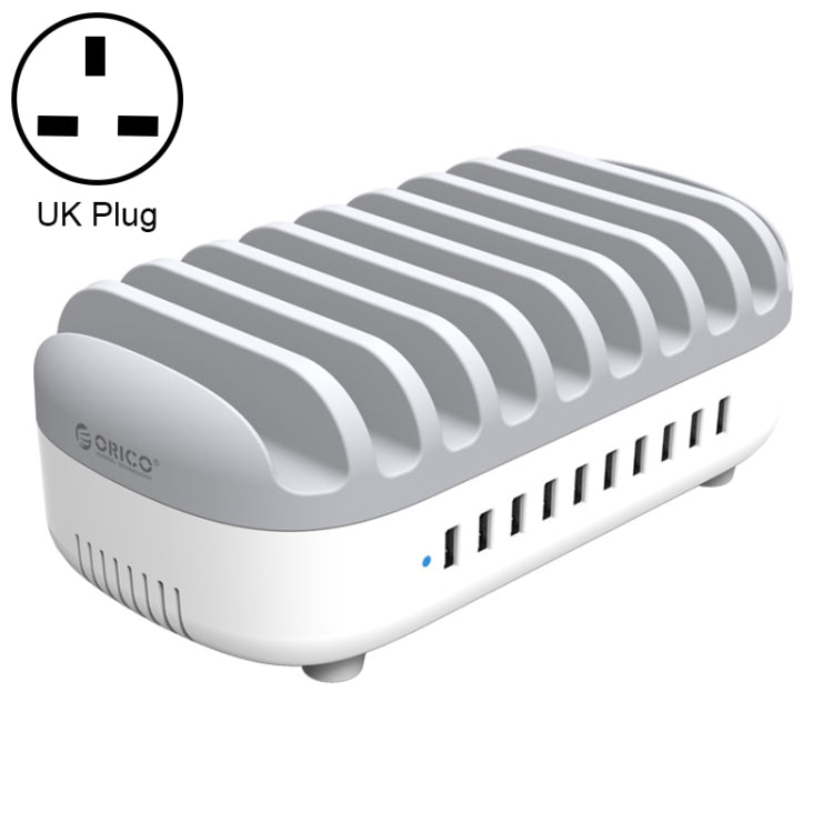 ORICO DUK-10P-DX 120W 5V 2.4A 10 Ports USB Charging Station, UK Plug(White) - HoMEdemic™ 