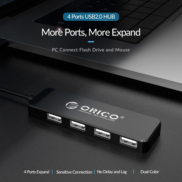 ORICO FL01-BK 4 Ports USB 2.0 HUB Expand Converter(Black) - HoMEdemic™ 