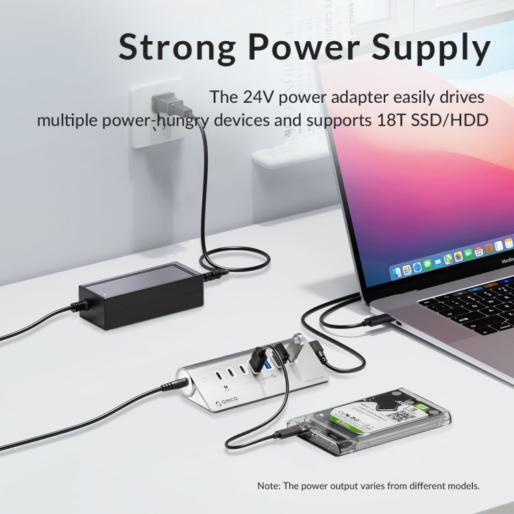 ORICO M3U4 Aluminum Alloy 4-Port USB 3.2 Gen1 10Gbps HUB (Silver) - HoMEdemic™ 