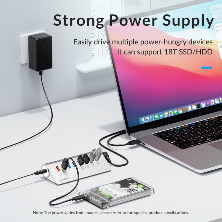 ORICO M3U4 Aluminum Alloy 4-Port USB 3.2 Gen1 5Gbps HUB (Silver) - HoMEdemic™ 