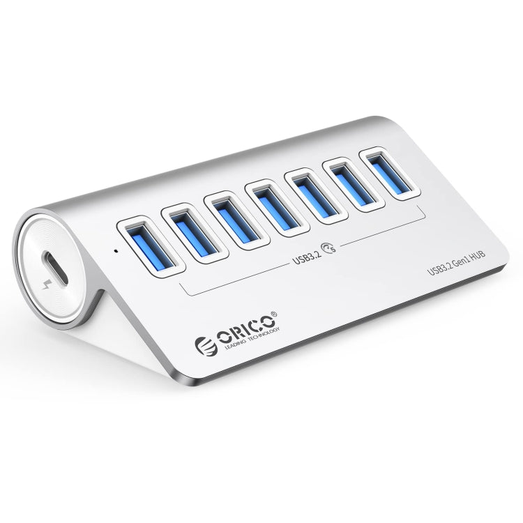 ORICO M3U7 Aluminum Alloy 7-Port USB 3.2 Gen1 5Gbps HUB with 1m Cable(Silver) - HoMEdemic™ 
