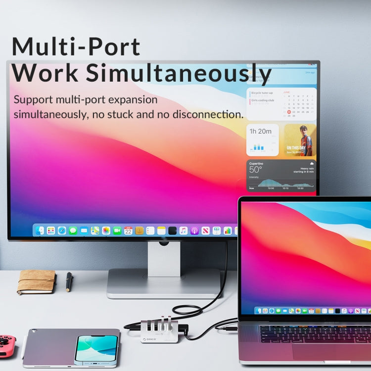 ORICO M3UT3 3-port USB 3.2 HUB with Card Reader (Silver) - HoMEdemic™ 