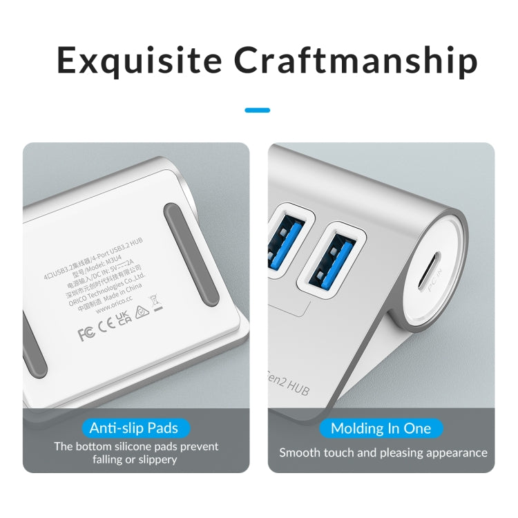 ORICO M3UT3 3-port USB 3.2 HUB with Card Reader (Silver) - HoMEdemic™ 