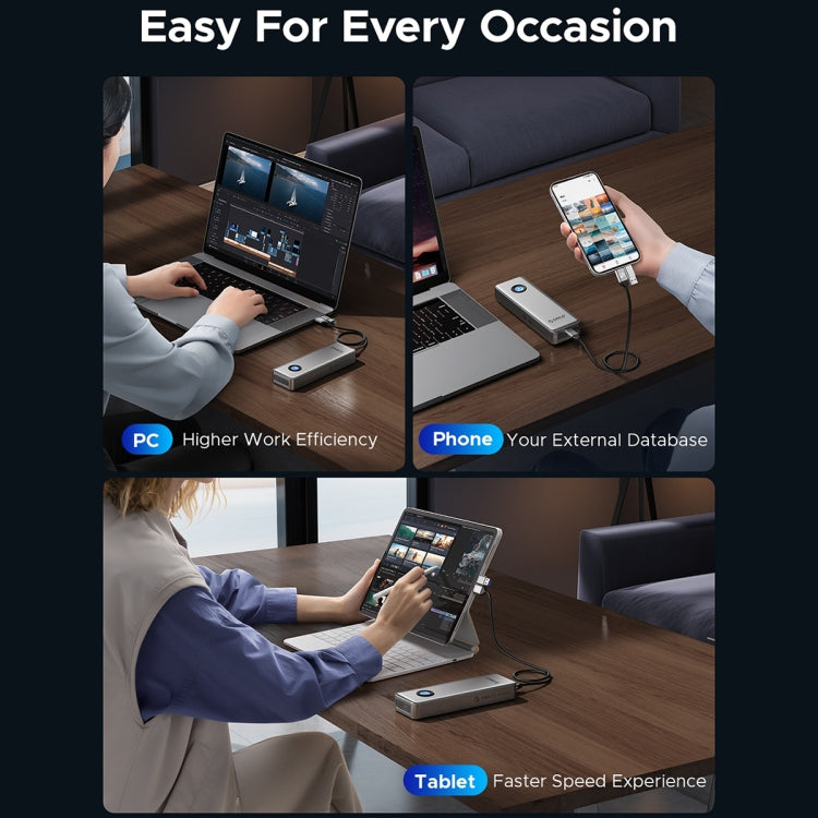 ORICO OUM2-U4-GY-BP 40Gbps M.2 SSD Enclosure with Type-C+USB Cable - HoMEdemic™ 