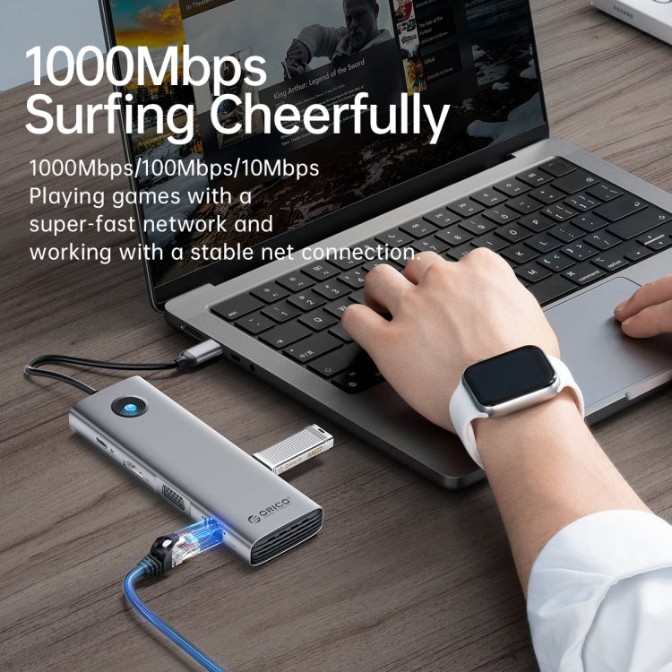 ORICO PW11-9P Type-C / USB-C 8-in-1 5Gbps Multifunction Docking Station(Silver) - HoMEdemic™ 