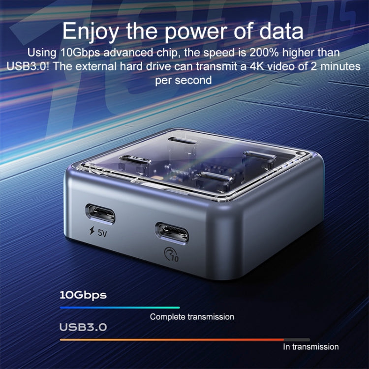 ORICO XHJ4C-G2 4-Port Compact Zinc Alloy USB Type-C 3.0 HUB Expand Converter(Silver) - HoMEdemic™ 