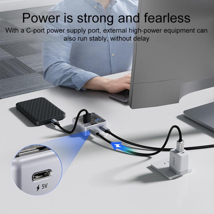 ORICO XHJ4C-G2 4-Port Compact Zinc Alloy USB Type-C 3.0 HUB Expand Converter(Silver) - HoMEdemic™ 