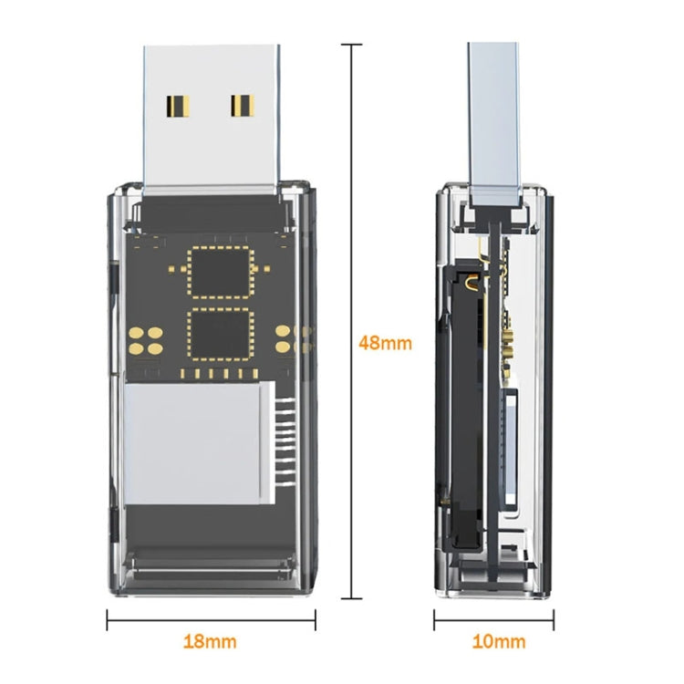 OTG Converter USB To SD/TF 2 In 1 Multi-Function Transparent Card Reader - HoMEdemic™ 