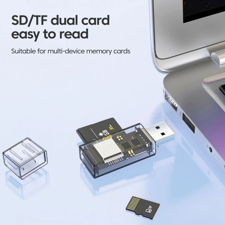 OTG Converter USB To SD/TF 2 In 1 Multi-Function Transparent Card Reader - HoMEdemic™ 
