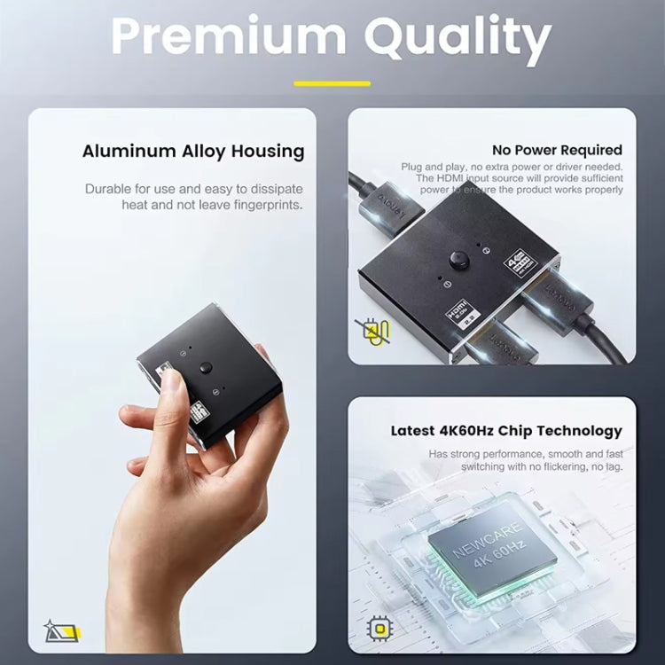 OZ 4K 60Hz 2 in 1 Out Two Ways HDMI Switcher - HoMEdemic™ 