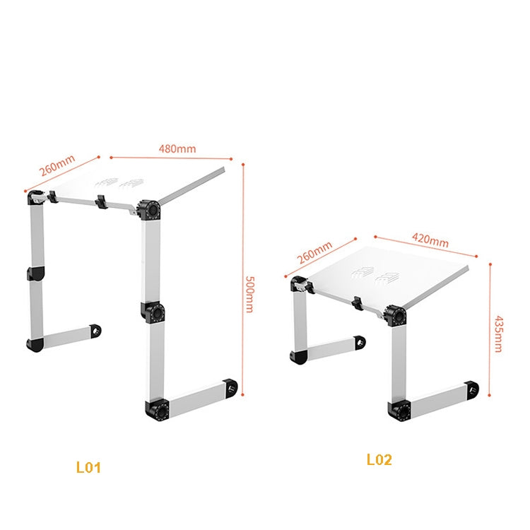 Oatsbasf Folding Computer Desk Laptop Stand Foldable Lifting Heightening Storage Portable Rack,Style: L01 Black - HoMEdemic™ 