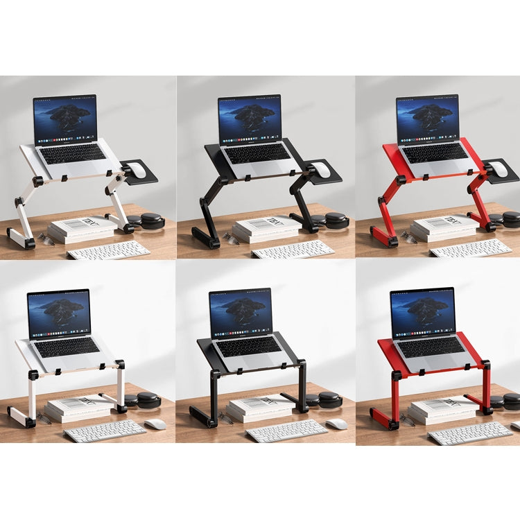 Oatsbasf Folding Computer Desk Laptop Stand Foldable Lifting Heightening Storage Portable Rack,Style: L02 White - HoMEdemic™ 