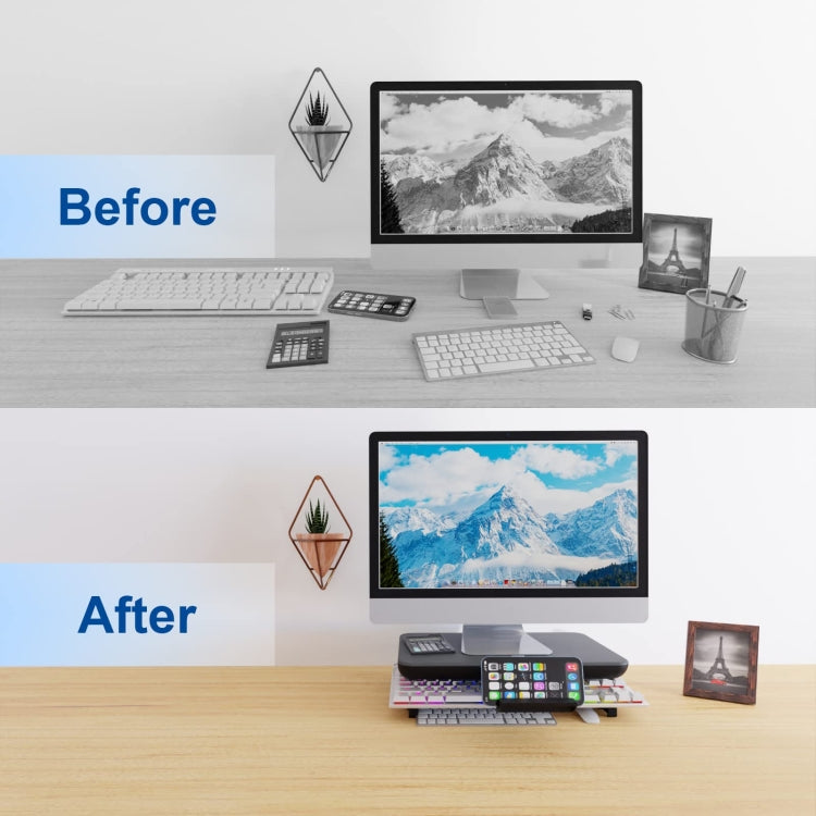 Oimaster Monitor Stand Riser Adjustable Height Laptop Bracket With Storage Drawer, Spec: Basic - HoMEdemic™ 