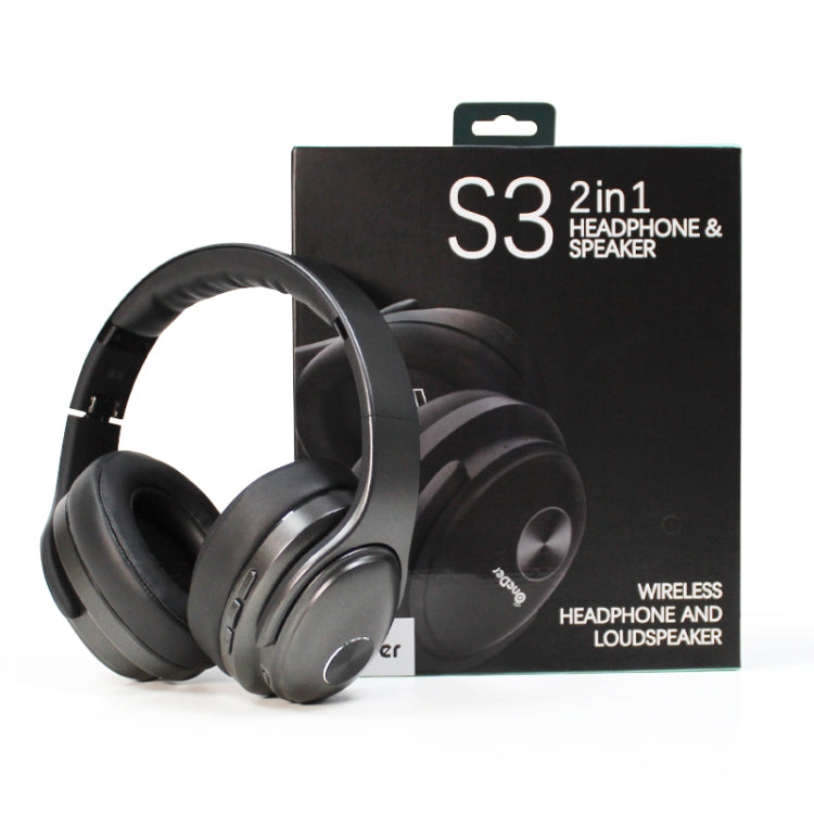 OneDer S3 2 in1 Headphone & Speaker Portable Wireless Bluetooth Headphone Noise Cancelling Over Ear Stereo(Black) - HoMEdemic™ 