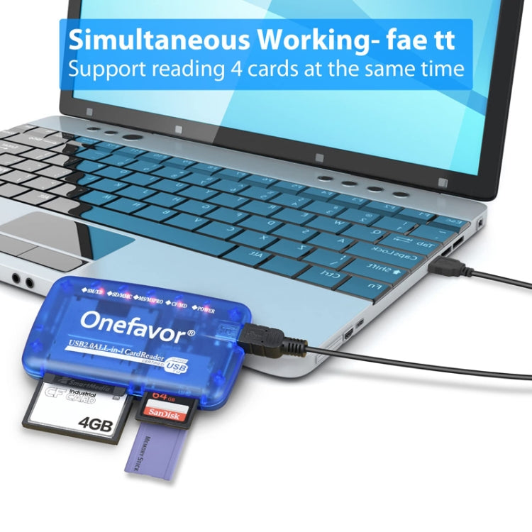 Onefavor All-In-One Card Reader Support SM / XD / SD / MMC / MS / CF Card, Model: Card Reader+8 Pin Adaptor - HoMEdemic™ 