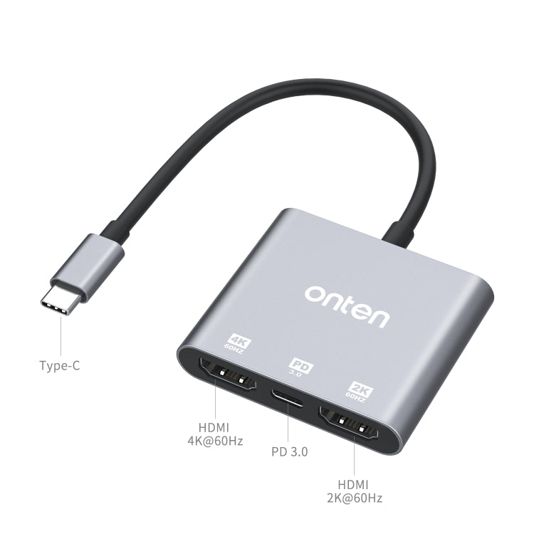 Onten 9175S 3 in 1 USB-C / Type-C to HDMI Adapter(Grey) - HoMEdemic™ 
