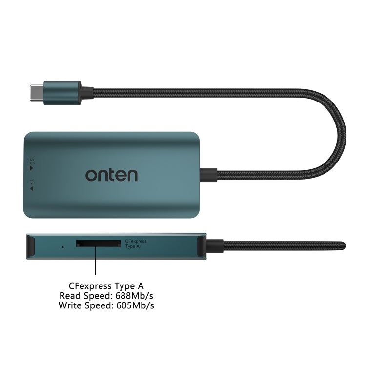 Onten C12 3 in 1 USB-C / Type-C to CFepress Type-A & SD & TF Card Reader(Pine Green) - HoMEdemic™ 
