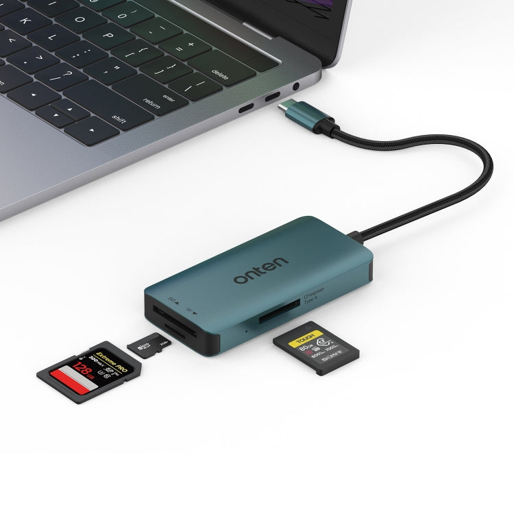 Onten C12 3 in 1 USB-C / Type-C to CFepress Type-A & SD & TF Card Reader(Pine Green) - HoMEdemic™ 