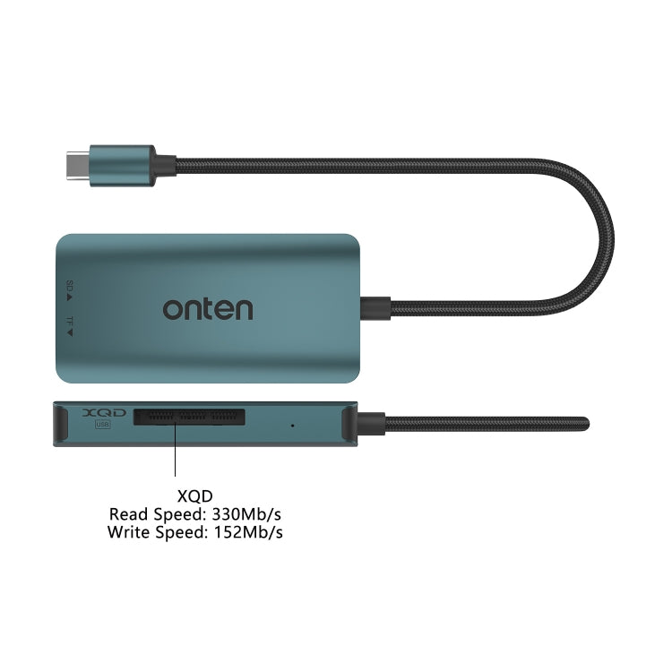 Onten C13 3 in 1 USB-C / Type-C to XQD & SD & TF Card Reader(Pine Green) - HoMEdemic™ 