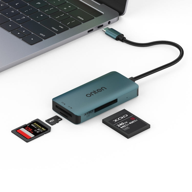 Onten C13 3 in 1 USB-C / Type-C to XQD & SD & TF Card Reader(Pine Green) - HoMEdemic™ 