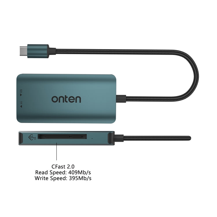 Onten C15 3 in 1 USB-C / Type-C to CFast 2.0 & SD & TF Card Reader(Pine Green) - HoMEdemic™ 