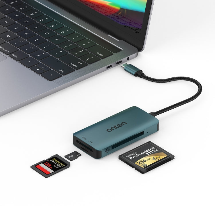 Onten C15 3 in 1 USB-C / Type-C to CFast 2.0 & SD & TF Card Reader(Pine Green) - HoMEdemic™ 