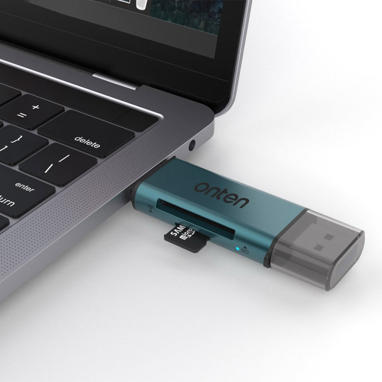 Onten CR532 2 in 1 USB-A / USB-C to SD2.0 / TF2.0 USB Card Reader(Pine Green) - HoMEdemic™ 