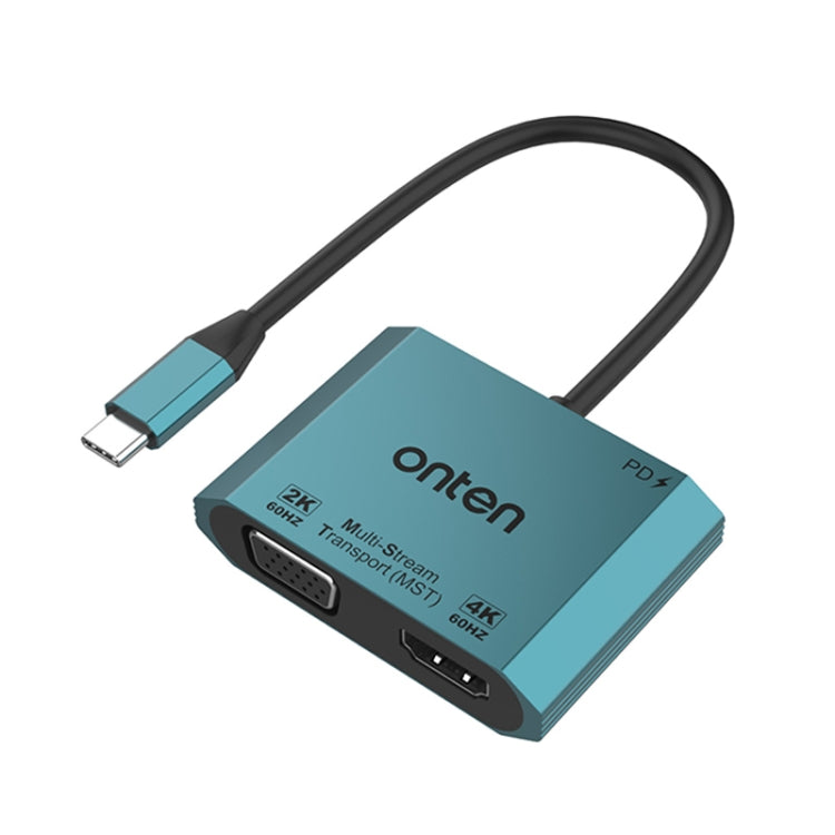 Onten M205 3 in 1 Type-C to HDMI+VGA+PD Fast Charge Video Converter (Green) - HoMEdemic™ 