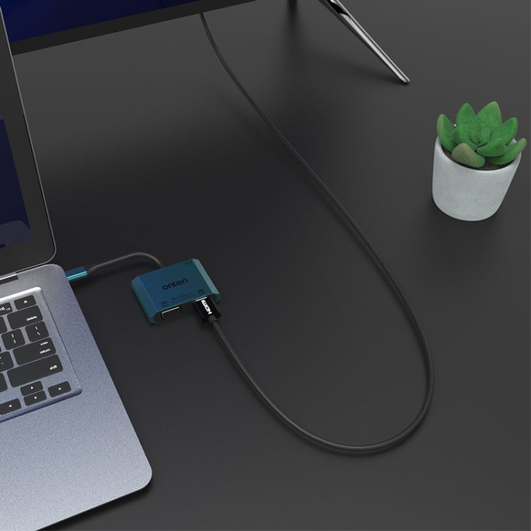 Onten M205 3 in 1 Type-C to HDMI+VGA+PD Fast Charge Video Converter (Green) - HoMEdemic™ 