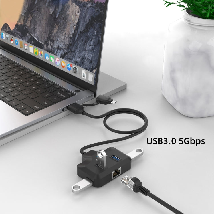 Onten OTN-UCA2310 4 in 2 USB-C / Type-C + USB3.0 4-Ports HUB Docking Station - HoMEdemic™ 