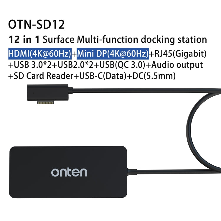 Onten SD12 For Microsoft Surface 12 in 1 Multi-function Docking Station - HoMEdemic™ 