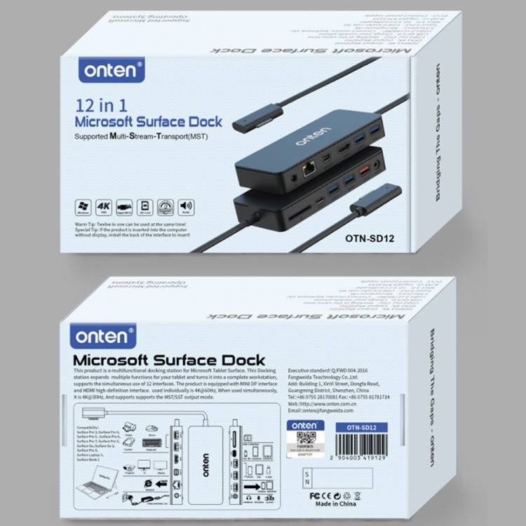Onten SD12 For Microsoft Surface 12 in 1 Multi-function Docking Station - HoMEdemic™ 