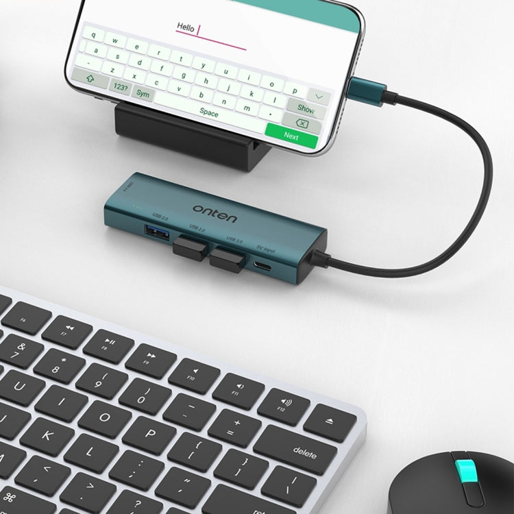 Onten UC119 5 in 1 USB-C / Type-C to USB 4-Ports USB HUB with 5V Input - HoMEdemic™ 