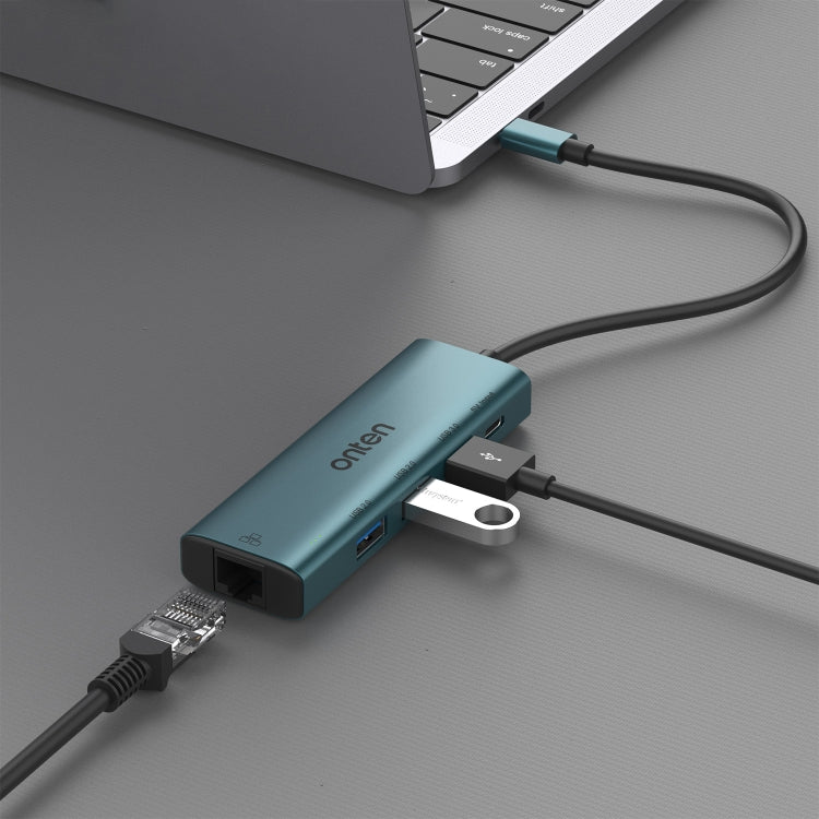 Onten UC121 5 in 1 USB-C / Type-C to USB 3.0 HUB with 5V Input & 100Mbps Network Card - HoMEdemic™ 