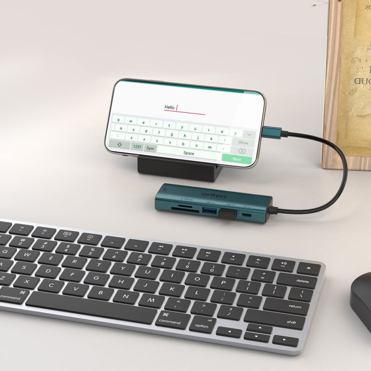 Onten UC122 6 in 1 USB-C / Type-C to SD + TF Card + USB 3.0 HUB with 5V Input & 100Mbps Network Card - HoMEdemic™ 