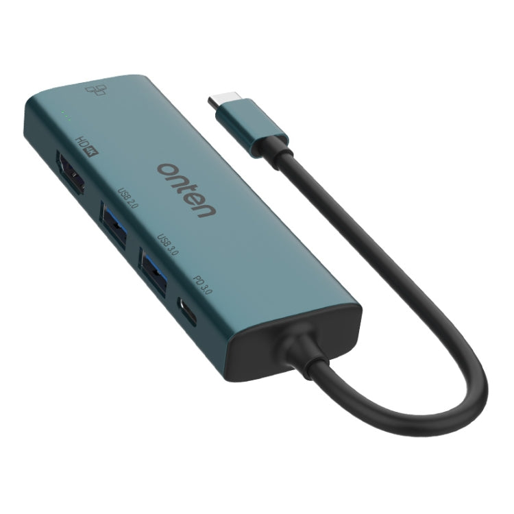 Onten UC125 5 in 1 USB-C / Type-C to HDMI+USB3.0+PD3.0 Multi-function HUB with 100Mbps Network Card - HoMEdemic™ 