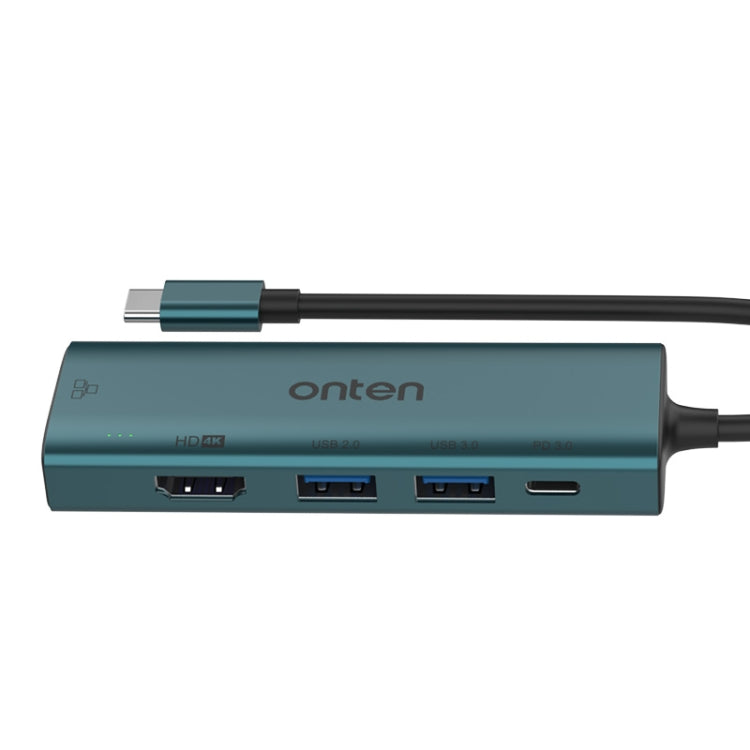 Onten UC125 5 in 1 USB-C / Type-C to HDMI+USB3.0+PD3.0 Multi-function HUB with 100Mbps Network Card - HoMEdemic™ 