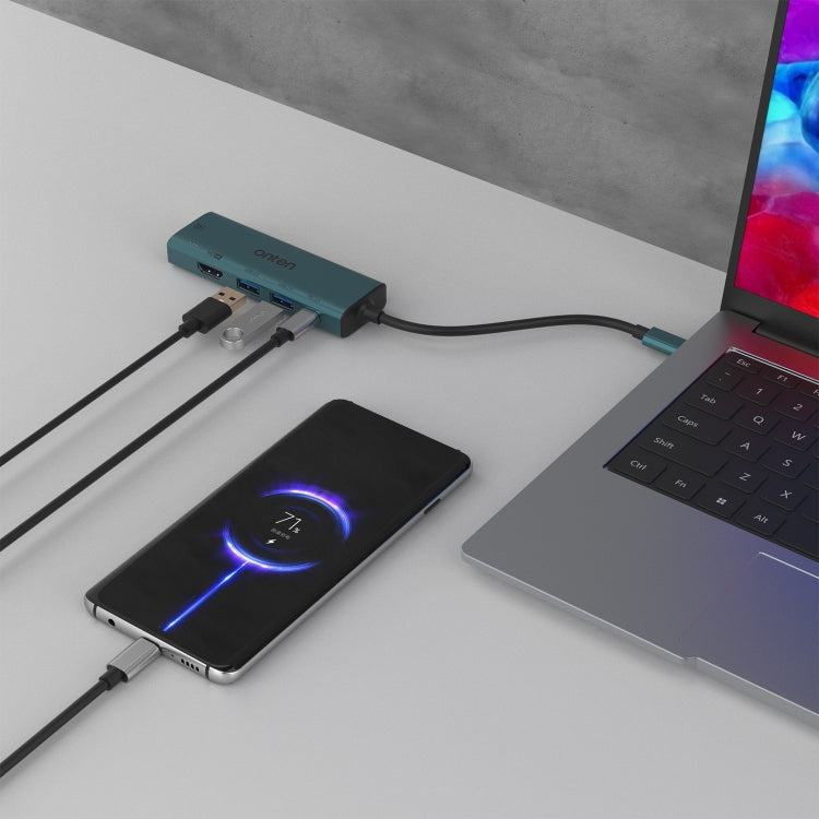 Onten UC126 5 in 1 USB-C / Type-C to Dual HDM I+ USB2.0 + PD3.0 Multi-function HUB Docking Station - HoMEdemic™ 