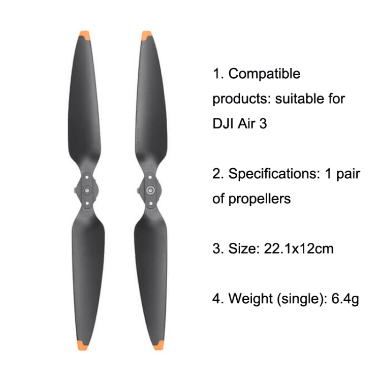 Original 1pair Noise Reduction Propeller for DJI Air 3 / 3S (Black) - HoMEdemic™ 