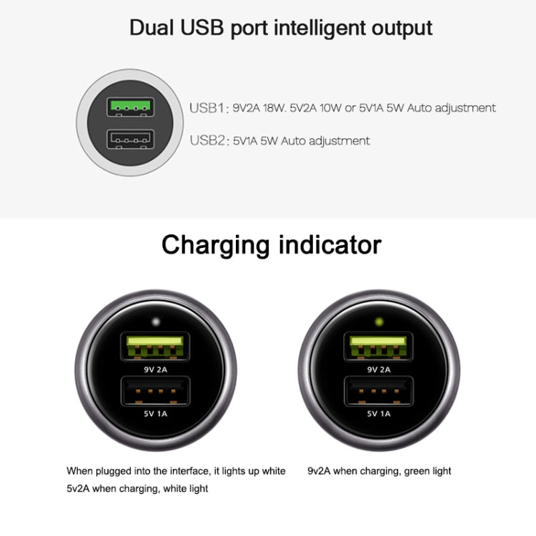 Original Huawei CP31 18W Max Dual USB Port Fast Charging Car Charger (Grey) - HoMEdemic™ 