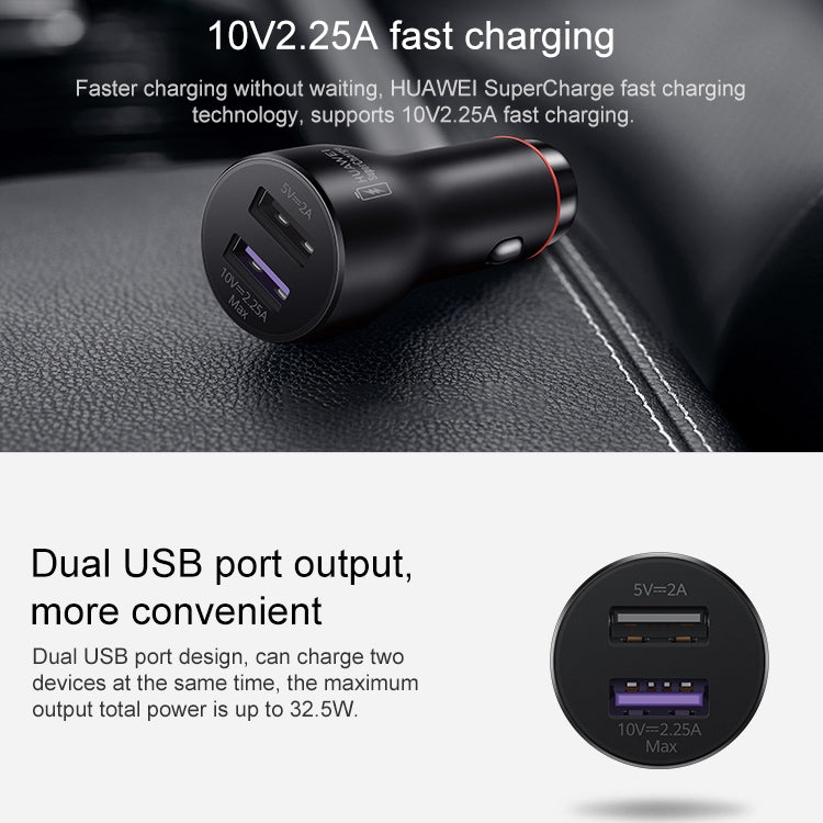 Original Huawei CP36 Dual USB Super Fast Charging Car Charger (Max 22.5W SE) (Dark Gray) - HoMEdemic™ 