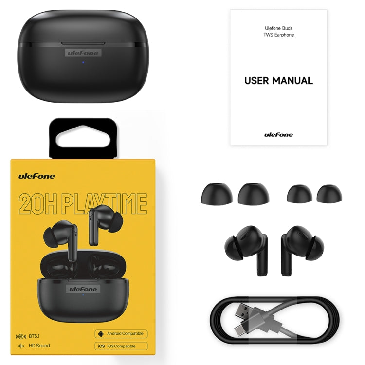 Original Ulefone Buds TWS True Wireless Bluetooth Earphone(Black) - HoMEdemic™ 