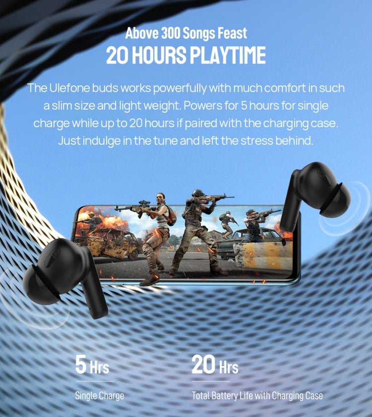 Original Ulefone Buds TWS True Wireless Bluetooth Earphone(Black) - HoMEdemic™ 