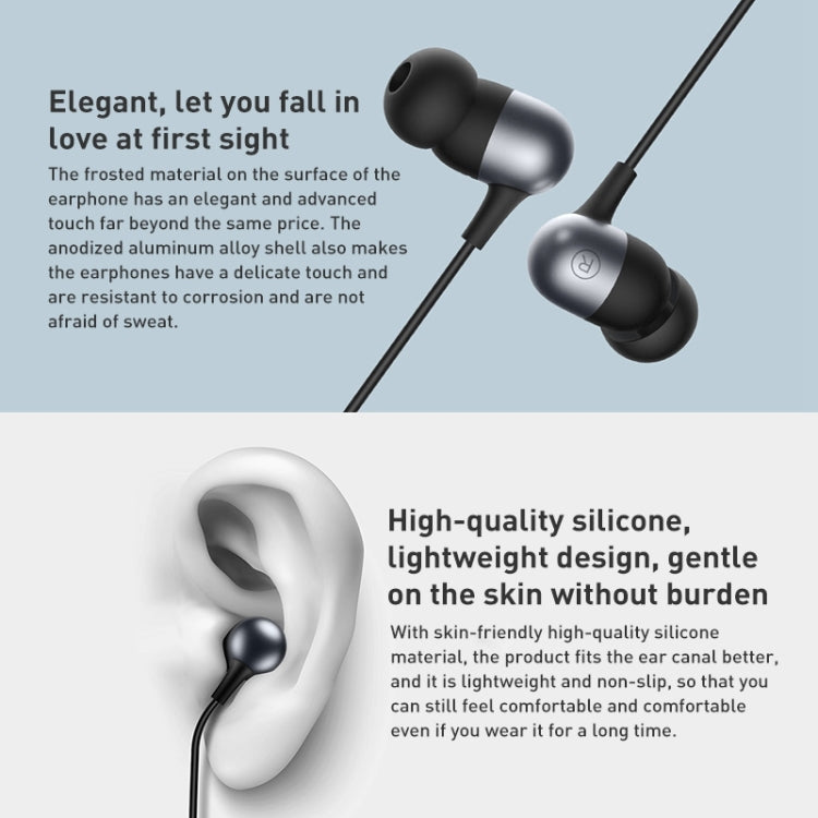 Original Xiaomi 3.5mm Plug Wired Control Aluminum Alloy Earphone, Length: 1.25m - HoMEdemic™ 