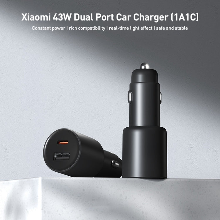 Original Xiaomi 43W Dual Ports USB + USB-C / Type-C Car Charger 1A1C(Black) - HoMEdemic™ 