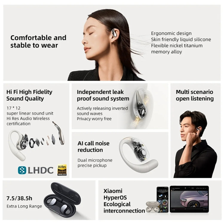 Original Xiaomi Bluetooth 5.3 Open-Ear Wireless Bluetooth Earbuds (Black) - HoMEdemic™ 